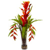 Nearly Natural 1456 Bromeliad & Heliconia in Vase