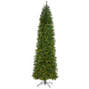 Nearly Natural 9` Slim Green Mountain Pine Artificial Christmas Tree with 600 Clear LED Lights