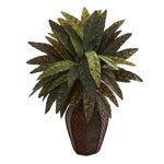 Nearly Natural 8160 22" Artificial Green Peacock Plant in Decorative Planter