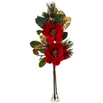 Nearly Natural 1417 Holiday Magnolia Arrangement