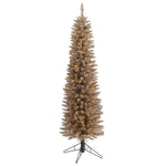 Nearly Natural 5` Champagne Pencil Artificial Christmas Tree with 250 (multifunction) Clear LED Lights and 438 Bendable Branches