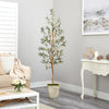 Nearly Natural T2442 57” Olive Artificial Tree in Sand Colored Urn