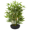 Nearly Natural 8161 20" Artificial Green Bamboo Plant with Planter