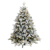 Nearly Natural 4` Flocked Full Bodied Swedish Spruce Artificial Christmas Tree with 170 Clear LED Lights and 418 Bendable Branches
