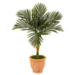 Nearly Natural T2188 3.5` Golden Cane Artificial Palm Tree in Terra-Cotta Planter