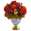 Nearly Natural 1930 16" Artificial Autumn Hydrangea Berry Arrangement in Decorative Urn