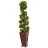 Nearly Natural 5839 4.5' Artificial Green English Ivy Tree in Decorative Wood Planter