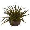 Nearly Natural P1164 13" Artificial Green Aloe Succulent Plant in Stone Planter