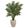 Nearly Natural 6428 4' Artificial Green Evergreen Plant in Scrape Finish Planter