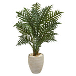 Nearly Natural 6428 4' Artificial Green Evergreen Plant in Scrape Finish Planter