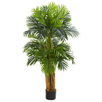 Nearly Natural 5536 5' Artificial Green Triple Areca Palm Tree