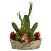 Nearly Natural 24``Mixed Succulent Artificial Plant in Decorative Planter