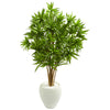 Nearly Natural 5698 4.5' Artificial Green Dracaena Tree in White Planter