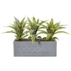 Nearly Natural 8540 20" Artificial Green Sanseveria Plant in Stone Planter