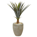 Nearly Natural 9435 34" Artificial Green Agave Succulent Plant in Sandstone Planter