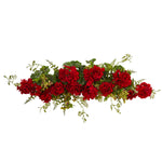 Nearly Natural 4574 6" Artificial Green & Red Geranium & Berry Swag
