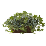 Nearly Natural 6819 12.5" Artificial Green Puff Ivy with Ledge Basket