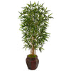 Nearly Natural 5825 5' Artificial Green Bamboo Tree in Weave Design Planter