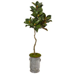 Nearly Natural 9662 61" Artificial Green Magnolia Tree in Vintage Metal Planter