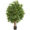 Nearly Natural 4` Super Deluxe Artificial Ficus Tree