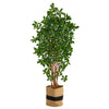 Nearly Natural T2975 6` Black Olive Artificial Tree in Handmade Natural Cotton Planters