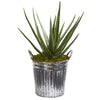 Nearly Natural 9777 25" Artificial Green Aloe Plant in Vintage Metal Bucket