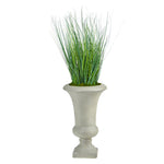 Nearly Natural P1559 30” Onion Grass Artificial Plant in Sand Colored Urn