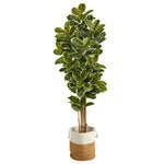 Nearly Natural T2967 6` Oak Artificial Tree in Natural Jute and Cotton Planters