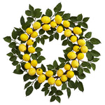 Nearly Natural 4567 24" Artificial Yellow Lemon Wreath