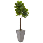 Nearly Natural T1139 70" Artificial Green Real Touch Fiddle Leaf Tree in Cement Planter 