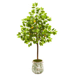 Nearly Natural 9561 53" Artificial Green Lemon Tree in Floral Planter