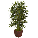 Nearly Natural 5804 4' Artificial Green Bamboo Tree in Bamboo Square