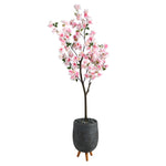 Nearly Natural T2531 6` Cherry Blossom Artificial Tree in Gray Planter