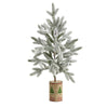 Nearly Natural 28`` Flocked Christmas Artificial Tree in Decorative Planter