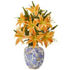 Nearly Natural Lily Artificial Arrangement in Decorative Vase