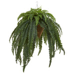 Nearly Natural 8620 50" Artificial Green Giant Boston Fern Plant in Hanging Cone