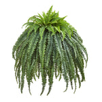 Nearly Natural 8646 56" Artificial Green Giant Boston Fern Plant in Cement Bowl