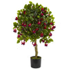 Nearly Natural 5503 3' Artificial Green & Red Fuchsia Tree