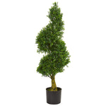 Nearly Natural 5517 4' Artificial Green Spiral Boxwood Tree, UV Resistant (Indoor/Outdoor)