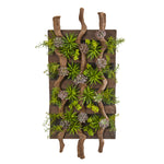 Nearly Natural 8321 41" x 19" Artificial Green Mixed Succulent Living Wall