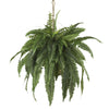 Nearly Natural 6774 22" Artificial Green Large Boston Fern in Hanging Basket