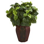 Nearly Natural 8154 19" Artificial Green Pothos Plant in Decorative Planter