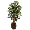 Nearly Natural 5929 44" Artificial Green Ficus Tree with Decorative Planter