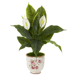 Nearly Natural 9414 38" Artificial Green Spathifyllum Plant in Decorative Vase