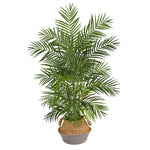Nearly Natural T2932 4` Areca Artificial Palm Branches in Cotton & Jute Planters