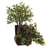 Nearly Natural 6771 32" Artificial Green Olive Tree & Grape Leaf with Chest