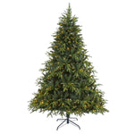 Nearly Natural 7.5` Colorado Mountain Fir ``Natural Look`` Artificial Christmas Tree with 600 Clear LED Lights and 3048 Bendable Branches