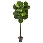 Nearly Natural 9136 4' Artificial Green Fiddle Leaf Tree With Decorative Planter