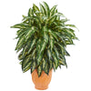 Nearly Natural 8195 34" Artificial Green Aglonema Plant in Terra Cotta Planter