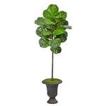 Nearly Natural T2469 58`` Fiddle Leaf Artificial Tree in Charcoal Urn